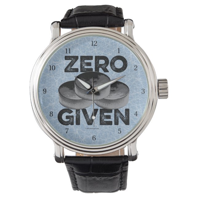Zero Pucks Given (Hockey) Horloge (Voorkant)