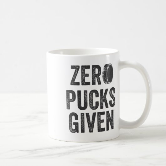 Zero Pucks Given Sarcastic Adult Hockey Men's Wome Koffiemok (Rechts)