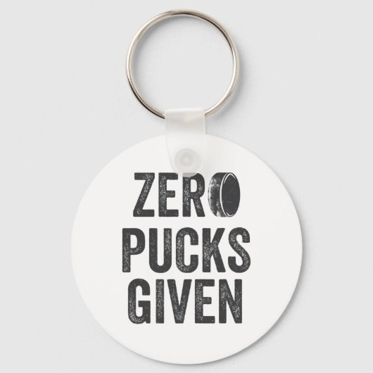 Zero Pucks Given Sarcastic Adult Hockey Men's Wome Sleutelhanger (Voorkant)
