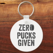 Zero Pucks Given Sarcastic Adult Hockey Men's Wome Sleutelhanger (Voorkant)