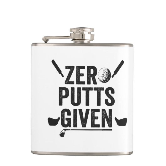 Zero putts Gegeven Grappige Golf Sport Golfen Papa Heupfles (Voorkant)