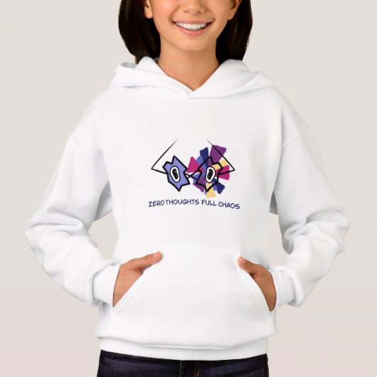 Zero Thoughts Full Chaos Meisjes Hoodie - Grappige (Voorkant)
