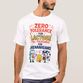 Zero Tolerance voor Lactose Funny T-shirt (Voorkant)