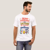 Zero Tolerance voor Lactose Funny T-shirt (Voorkant volledig)
