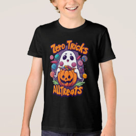 Zero Tricks, All Treats – Cute Funny Halloween Tri-Blend Shirt