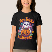 Zero Tricks, All Treats – Cute Funny Halloween Tri-Blend Shirt (Voorkant)