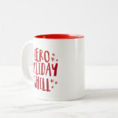 Zero-vakantiechill grappige rode kerst tweekleurige koffiemok (Voorkant links)