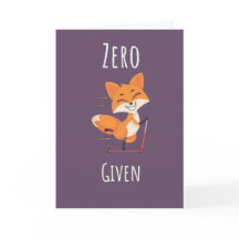 Zero Vos Gegeven Grappige Vos Straf Kaarten Schatt