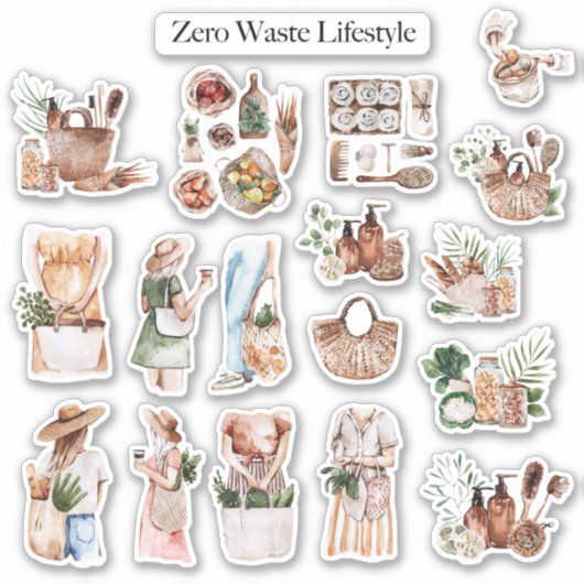 Zero Waste Lifestyle Self Care Bullet Journal Sticker (Voorkant)