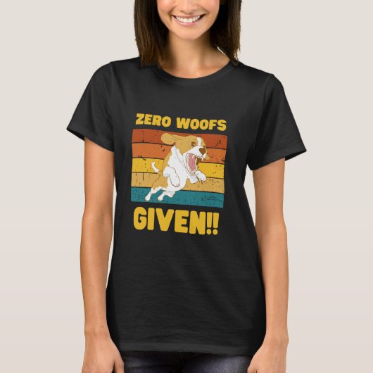 Zero Woofs Gezien Grafisch T-shirt - Funny Dog Lov (Voorkant)