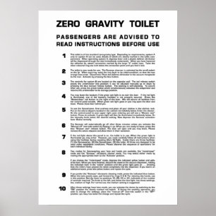 Zero-zwaartekracht Bathroom - Volledige zwarte tek Poster
