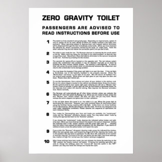 Zero-zwaartekracht Bathroom - Volledige zwarte tek Poster