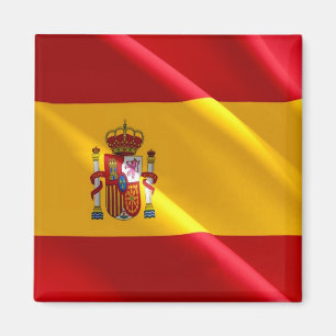 zES002 SPAANSE Waving FLAG, Spanje, Fridge Magneet