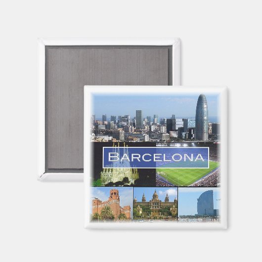 zES003 BARCELONA Spanje - Fridge Magnet (Voorkant / Achterkant)