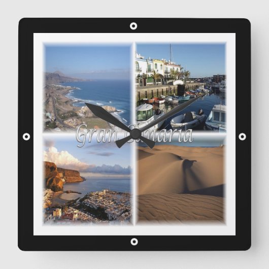 zES005 GRAN CANARIA, Canarische Eilanden, Spanje, Vierkante Klok (Voorkant)