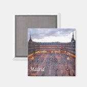 zES009 MADRID Plaza Mayor Spanje - Fridge Magnet (Voorkant / Achterkant)
