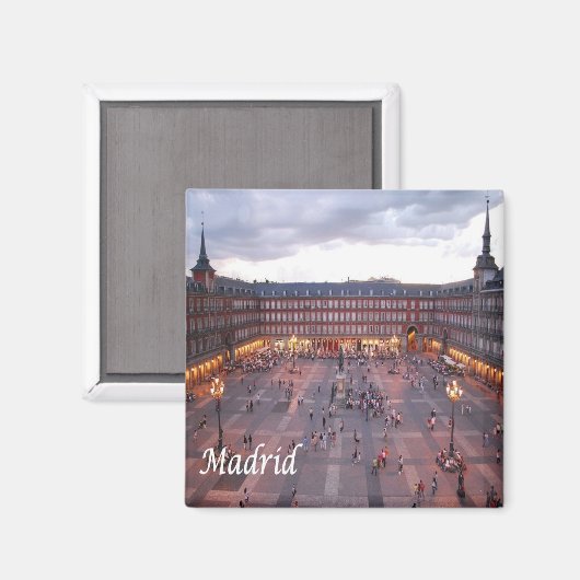 zES009 MADRID Plaza Mayor Spanje - Fridge Magnet (Voorkant / Achterkant)