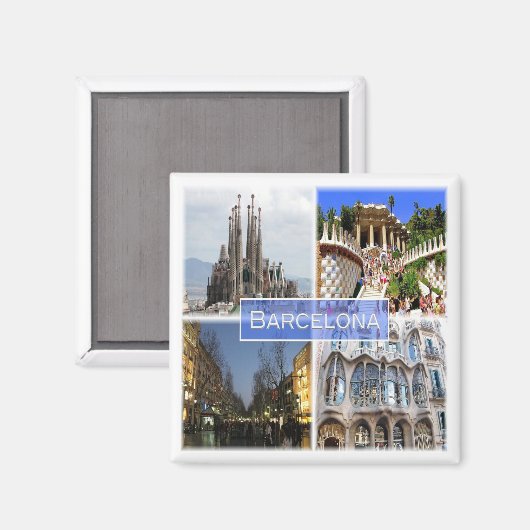 zES010 BARCELONA, Spanje, Europa, Fridge Magneet (Voorkant / Achterkant)