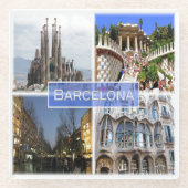 zES010 BARCELONA, Spanje, Europa, Glazen Onderzetter (Voorkant)