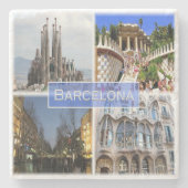 zES010 BARCELONA, Spanje, Europa, Stenen Onderzetter (Voorkant)