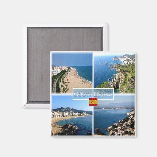 zES016 COSTA BRAVA, Calella Beach, Tossa de Mar - Magneet (Voorkant / Achterkant)