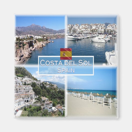 zES017 MARBELLA Costa del Sol Nerja Puerto Banus Magneet (Voorkant)