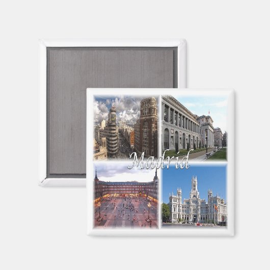 zES021 MADRID Spanje, koelkast Magneet (Voorkant / Achterkant)