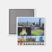 zES022 i love BARCELONA, Spain, Europe, Fridge Magneet (Voorkant / Achterkant)