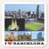 zES022 i love BARCELONA, Spain, Europe, Kartonnen Onderzetters (Voorkant)