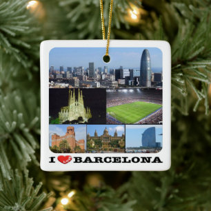 zES022 is verliefd op BARCELONA, Spanje, Europa, k Keramisch Ornament