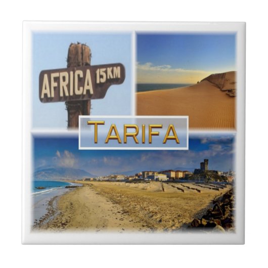 zES027 TARIFA - 15,oo kms Afrika, Tegeltje (Voorkant)