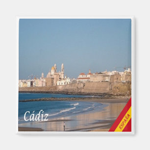 zES028 CADIZ panorama Spanje, Fridge Magneet