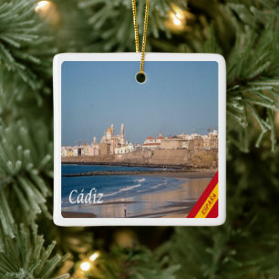 zES028 CADIZ panorama Spanje, Keramisch Ornament