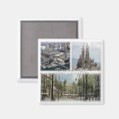 zES031 BARCELONA Spanje - Fridge Magneet (Voorkant / Achterkant)
