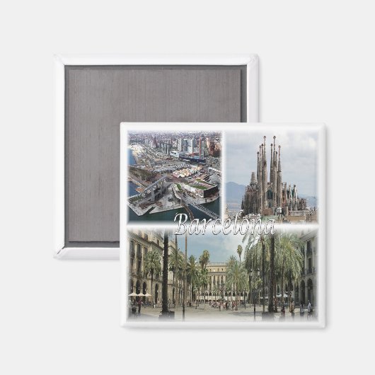 zES031 BARCELONA Spanje - Fridge Magneet (Voorkant / Achterkant)