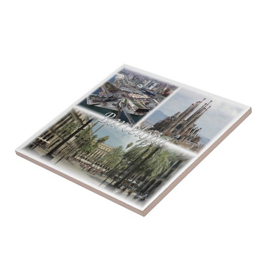 zES031 BARCELONA Spanje Tegeltje (Zijkant)