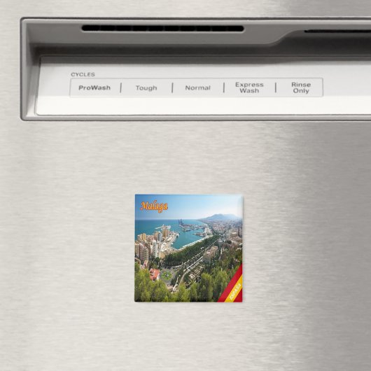 zES032 panorama van MALAGA, Spanje, Europa, Fridge Magneet (Insitu (Vaatwasser))
