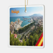 zES032 panorama van MALAGA, Spanje, Europa, Keramisch Ornament (Links)