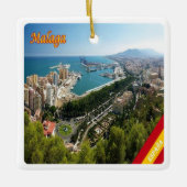 zES032 panorama van MALAGA, Spanje, Europa, Keramisch Ornament (Voorkant)