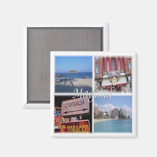 zES034 MAGALUF Mallorca Spanje, Fridge Magneet (Voorkant / Achterkant)