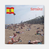 zES040 BARCELONA, Beach, Spanje, Fridge Magneet (Voorkant)