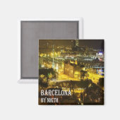 zES049 BARCELONA van Night, Fridge Magneet (Voorkant / Achterkant)