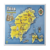zES052 EIVISSA kaart, Spanje, Tegeltje (Voorkant)