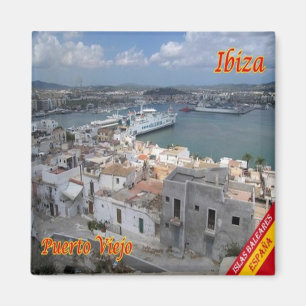 zES054 EIVISSA Old Town Harbour, Spanje, Fridge Magneet