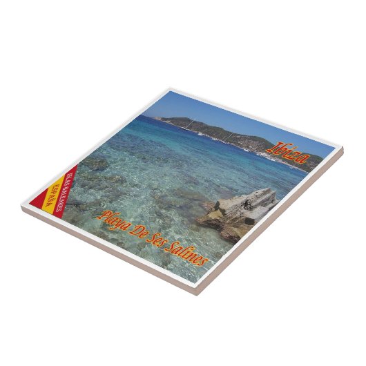 zES056 EIVISSA Strand van het zout, Spanje, Tegeltje (Zijkant)