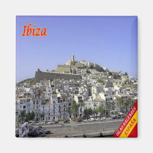 zES058 EIVISSA Town, Spanje, Fridge Magneet (Voorkant)