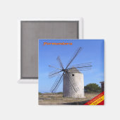 zES062 FORMENTERA WINDMIL, Balearen Spanje, Fridge Magneet (Voorkant / Achterkant)