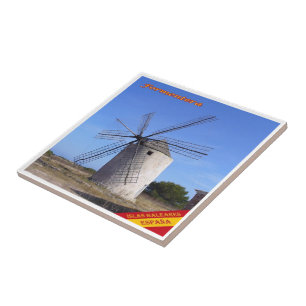 zES062 FORMENTERA WINDMIL, Balearen, Spanje Tegeltje