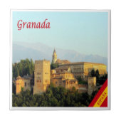 zES072 GRANADA panorama Spanje, Tegeltje (Voorkant)