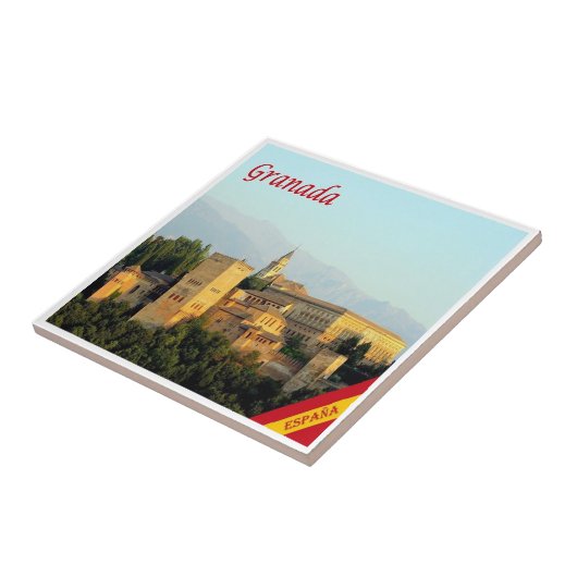 zES072 GRANADA panorama Spanje, Tegeltje (Zijkant)